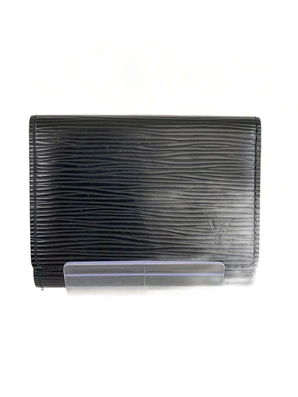 LOUIS VUITTON Envelope Wallet Carte de Visite Epi Black Solid